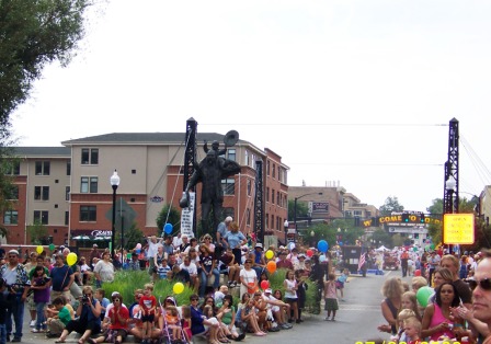 Cheering Crowd in Downtown Golden